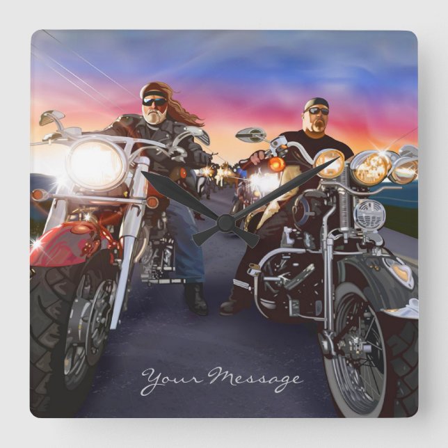 Quadrado Bikers 1 Relógio (Frente)