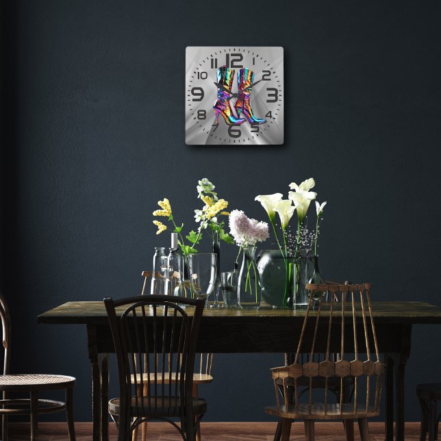 Quadrado Bloqueio holográfico de cowboy inicializa relógio  (Criador carregado)