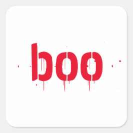 Quadrado Boo vermelho, sangrento e assustador adesivo quadr