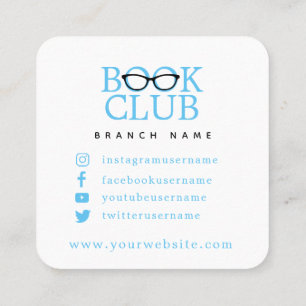 Quadrado Book Club Cartão de visita