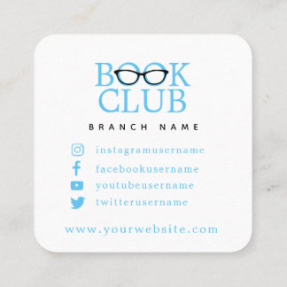 Quadrado Book Club Cartão de visita