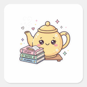 Quadrado Bule de Chá Kawaii Fofo Caderno de Notas Adesivo