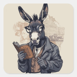 Quadrado Burro Sábio — Adesivo