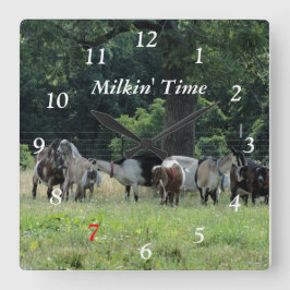 Quadrado Cabras Láteas Relógio - escolher tamanho