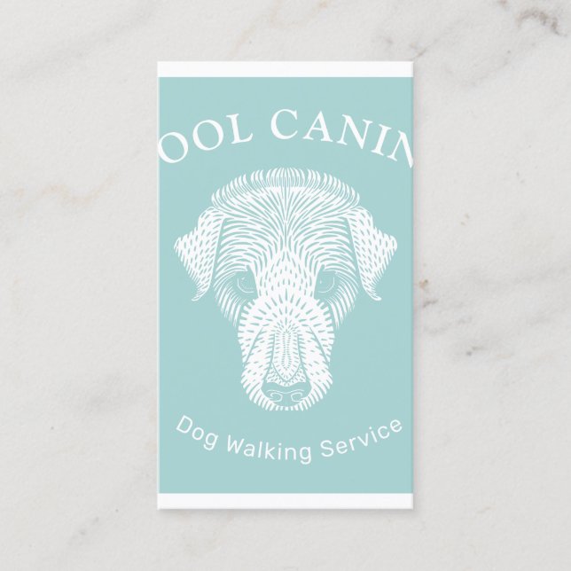 Quadrado Cachorro legal andando por Cartão de visita (Frente)