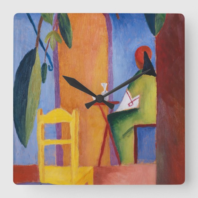 Quadrado "Café Turco" Relógio de Arte (Frente)