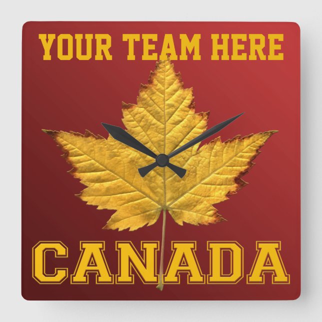 Quadrado Canadá Equipe de Relógio de Esportes Canadá Relógi (Frente)