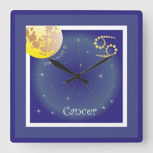 Quadrado Cancer June 22 to July 22 relógio