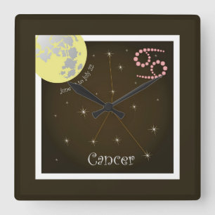 Quadrado Cancer June 22 to July 22 relógio