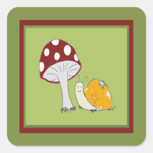 Quadrado Caracol sorridente por um adesivo de ferramenta