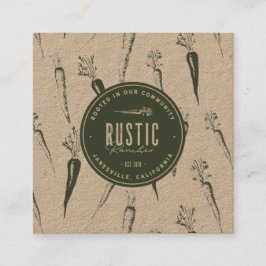 Quadrado Cartão de visita 1| Ranchador Rústico