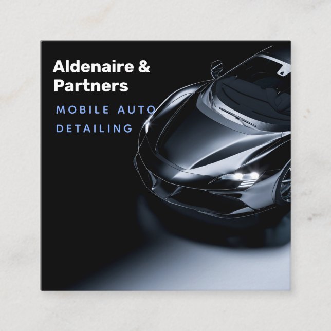 Quadrado Cartão de visita Azul Escuro (Frente)