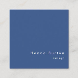 Quadrado Cartão de visita azul minimalista Pantone clássi