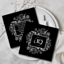 Cartão de visita Branco Botânico Moderno