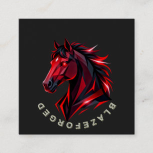 Quadrado Cartão de Visita Cavalo BlazeForge