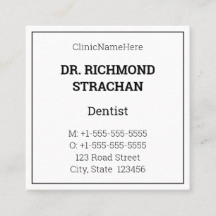 Quadrado Cartão de visita clássico do especialista dos