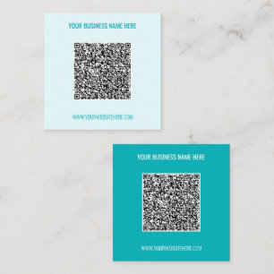 Quadrado Cartão de Visita com Código QR e Texto Personaliza