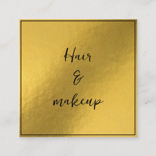 Quadrado Cartão de visita com fundo ouro (Frente)