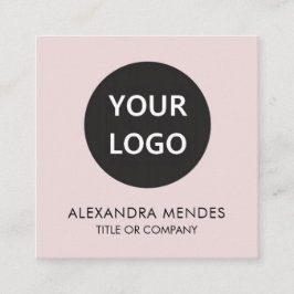 Quadrado Cartão de visita cor-de-rosa com o logotipo do QR 