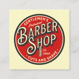 Quadrado Cartão de visita da Barbershop de Retro