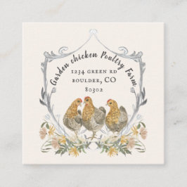 Quadrado cartão de visita da crista de aquarela russa