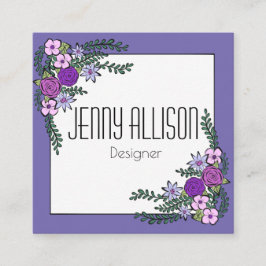 Quadrado Cartão de visita da grinalda das flores
