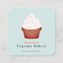 Quadrado Cartão de visita da Praça Azul Cupcake