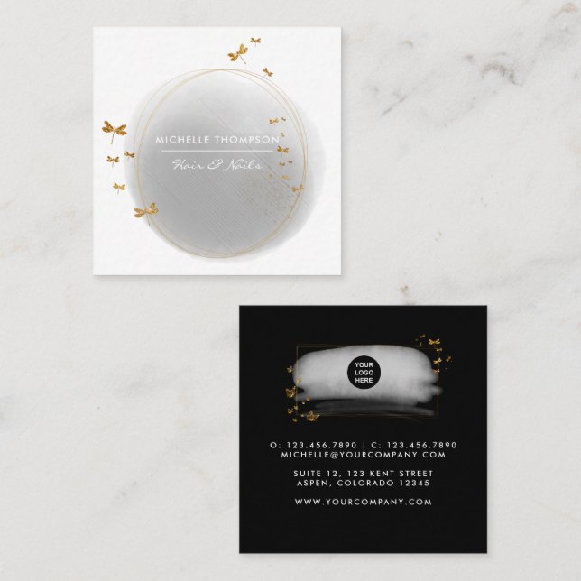 Quadrado Cartão de visita da Praça Brushstrokes (Frente/Verso)