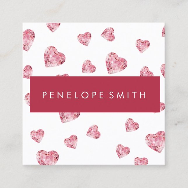 Quadrado Cartão de visita da Praça da Beleza dos Corações (Frente)
