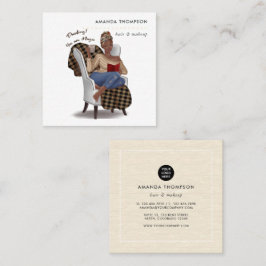 Quadrado Cartão de visita da Praça da Moda de Bela Negra