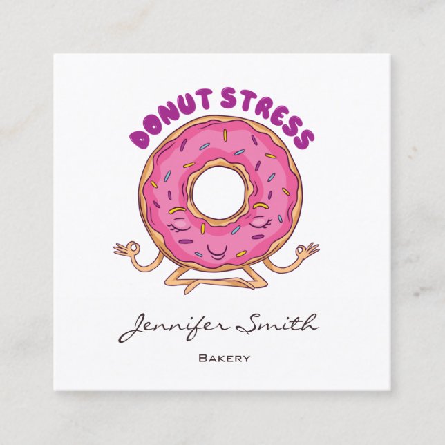 Quadrado Cartão de visita da Praça da Rosquinha Engraçada (Frente)