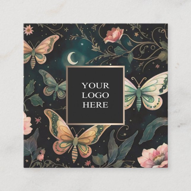 Quadrado Cartão de visita da praça do jardim da meia-noite  (Frente)