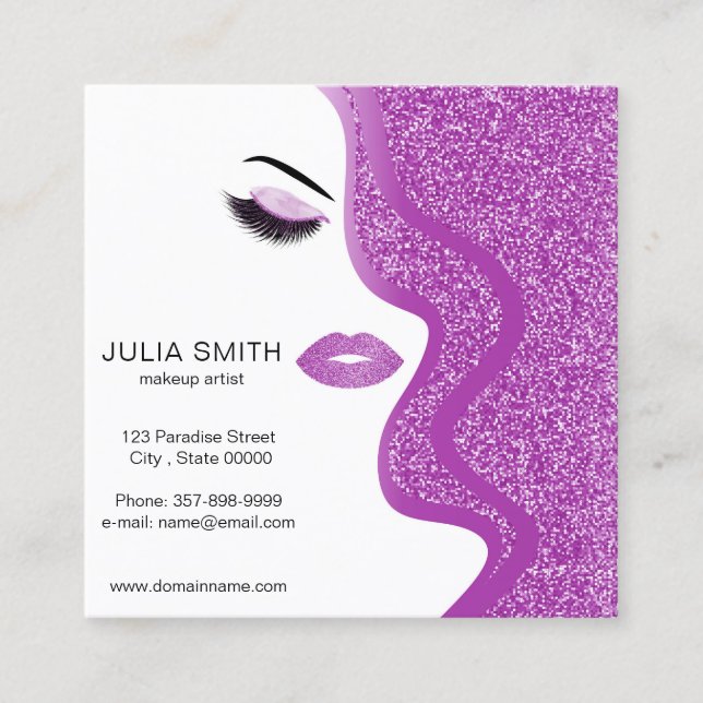 Quadrado Cartão de visita de artista de ativação com efeito (Frente)