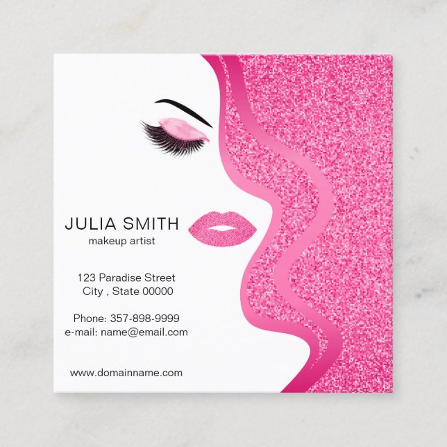 Quadrado Cartão de visita de artista de ativação com efeito (Frente)