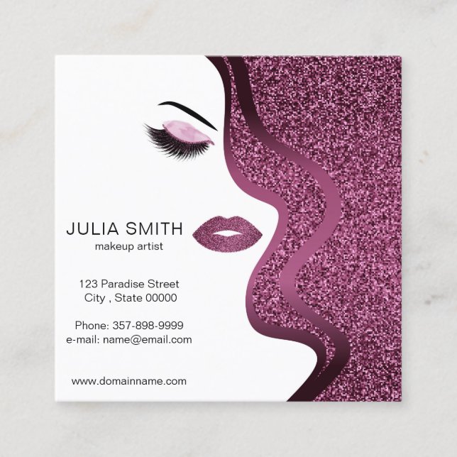 Quadrado Cartão de visita de artista de ativação com efeito (Frente)