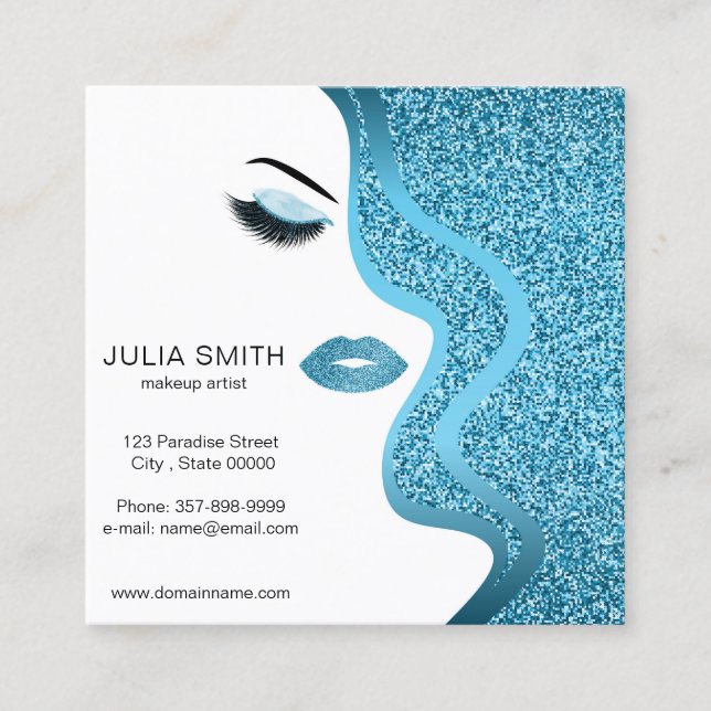 Quadrado Cartão de visita de artista de ativação com efeito (Frente)