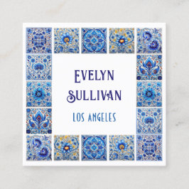 Quadrado Cartão de visita de azulejos mediterrâneos