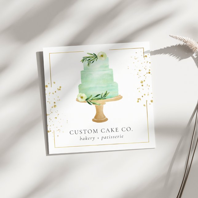 Quadrado Cartão de visita de Bakery Personalizado (Criador carregado)