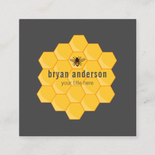 Quadrado Cartão de visita de Beekeeper de Honeycomb