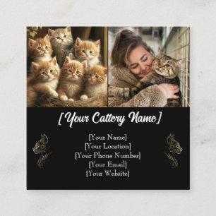 Quadrado Cartão de visita de Cateria Personalizada com Foto
