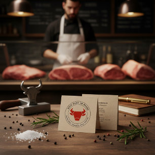 Quadrado Cartão de Visita de Catering com Logotipo Vintage