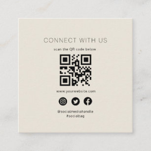 Quadrado Cartão de visita de Código QR das mídias sociais