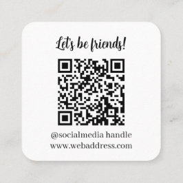 Quadrado Cartão de visita de Código QR de Conexão de vamos