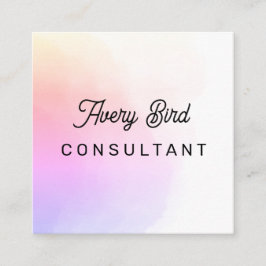 Quadrado Cartão de visita de cor de água de tendência minim