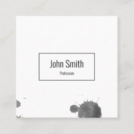 Quadrado Cartão de visita DE COR DE ÁGUA NA CINZA
