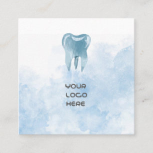 Quadrado Cartão de visita de Dentista de Dente Azul