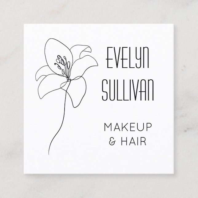 Quadrado Cartão de visita de desenho do Daffodil (Frente)
