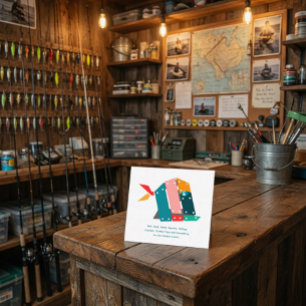 Quadrado Cartão de Visita de Empresa de Pesca Moderna com C