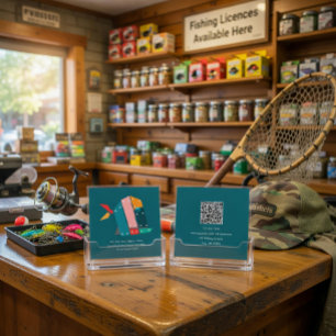 Quadrado Cartão de Visita de Empresa de Pesca Moderna com C