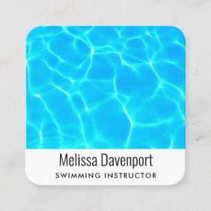 Quadrado Cartão de visita de Foto de Água Azul Piscina